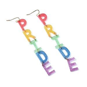 PRIDE Glitter Acrylic Dangling Earrings LGBTQ+